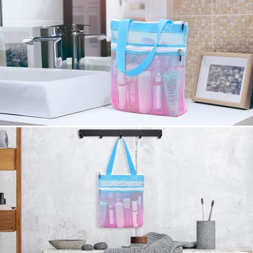 Nidoul Mesh Shower Caddy Zipper Bag for Travel Dorm Gym Beach