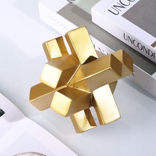 XMGZQ Gold Knot Sculpture Coffee Table Decor