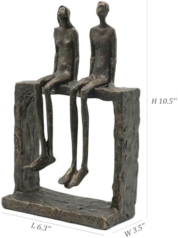 Lukitas Abstract Couple Statue - Bronze Resin Home Decor
