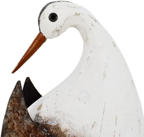 Wooden Seabird Sculpture Nautical Decor Statue