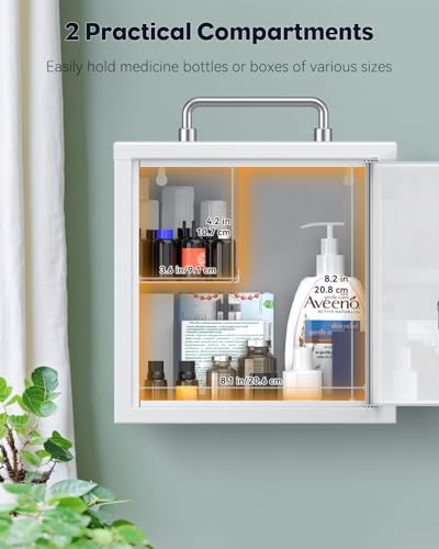 Uniclife Wall Medicine Cabinet with Key Lock