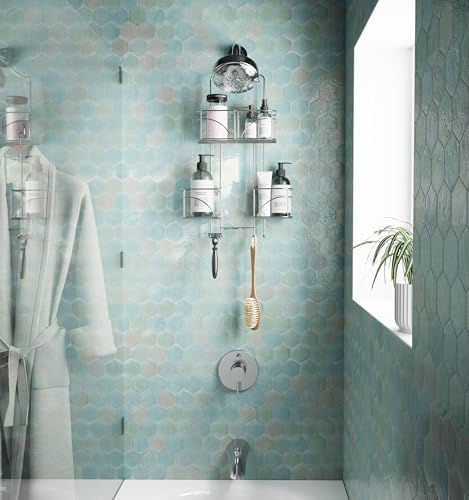 Zenna Home Chrome Expandable Over-The-Shower Caddy