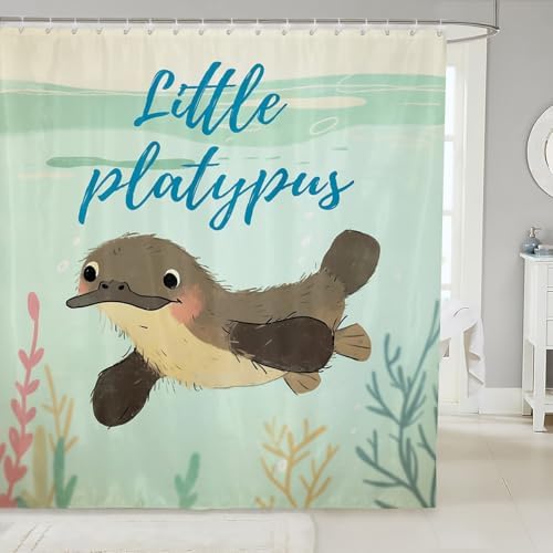 Erosebridal Cartoon Platypus Shower Curtain Set