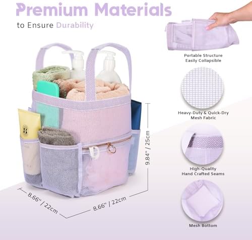 DV Lifestyle Mesh Shower Caddy with 7 Pockets and Zipper