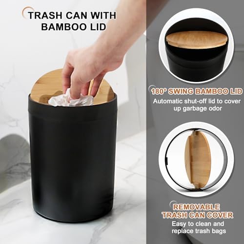 Kasunting 8-Piece Matte Black Bathroom Accessory Set 1