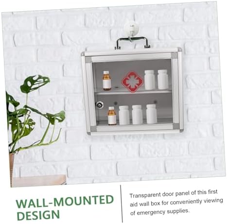 Alipis Transparent Wall Mount First Aid Cabinet