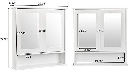 Kcelarec Wall Mounted Medicine Cabinet with Mirror 1