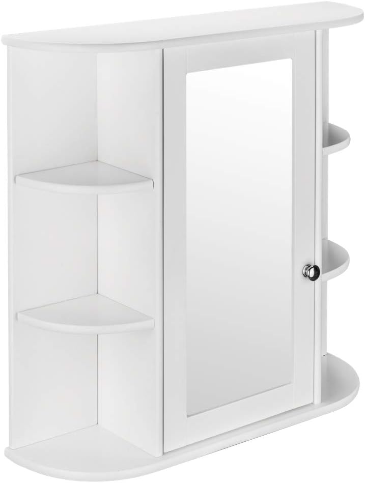 Guangshuohui Wall Cabinet 3-Tier Medicine Cabinet with Mirror and Magnetic Lock