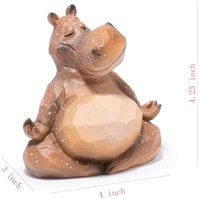 Hodao Yoga Hippo Statue for Home Decor