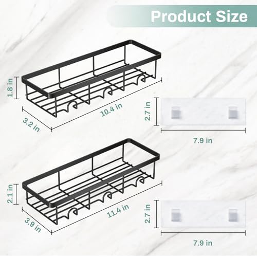 Oasiteege 2 Pack Black Shower Shelves Organizer
