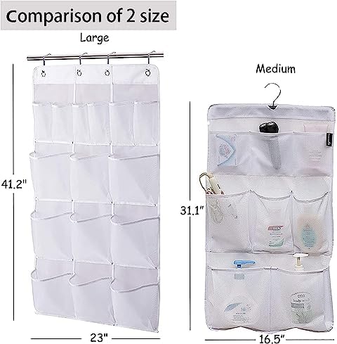 MISSLO 8-Pocket Mesh Shower Organizer with Rotating Hanger