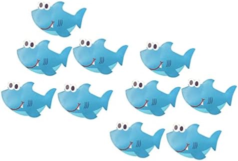 10PCS Blue Shark Bathtub Treads Non-Slip Stickers for Kids
