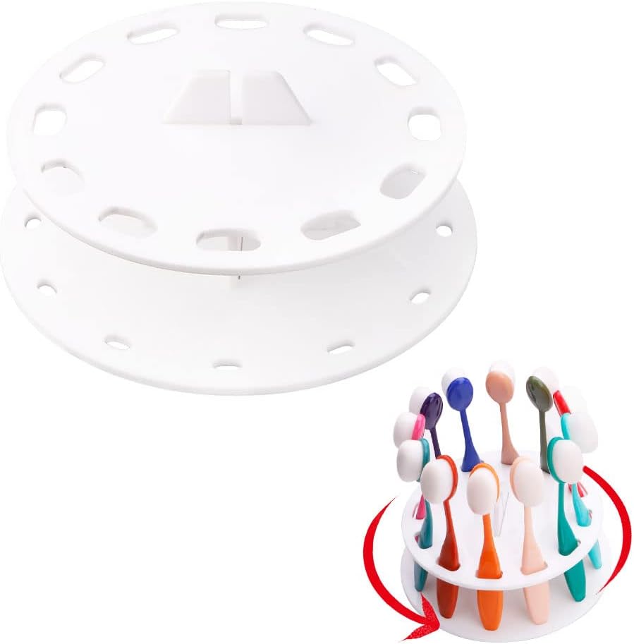 Yoseng 12 Hole Rotating Brush Holder for Ink Blending White