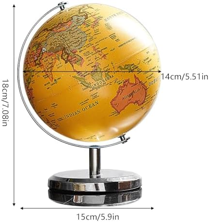 360 Rotating Globe Sculpture - Home Decor Coffee Table Decor