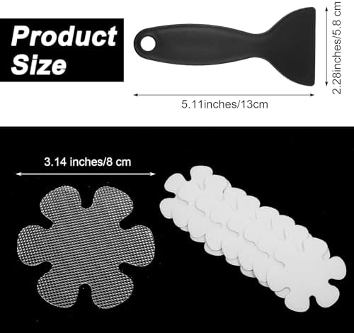 Heclia Transparent Non-Slip Bathtub Stickers 36 Mats Black Scraper
