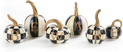 MACKENZIE-CHILDS Beware Resin Pumpkin Decor Set of 6