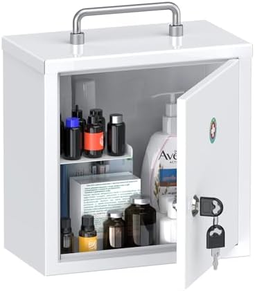Uniclife Wall Medicine Cabinet with Key Lock