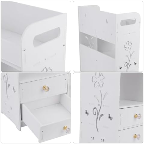 GizmoSynth Bathroom Cabinet with 2 Drawers Shelves