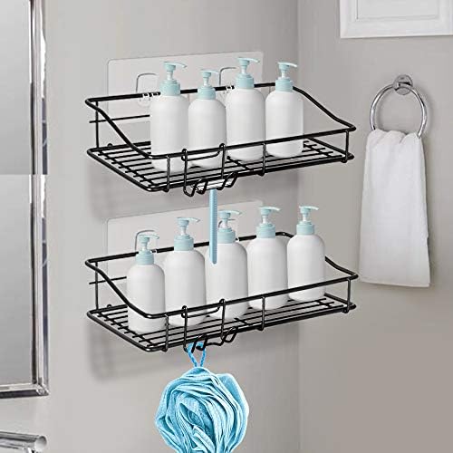 Nieifi Shower Caddy Shelf with Hooks 2 Pack