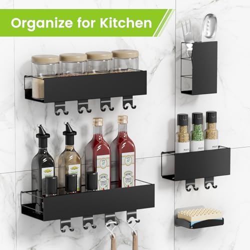 LUXEAR 5 Pack Adhesive Shower Caddy Organizer