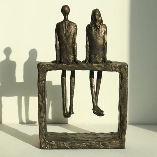 Lukitas Abstract Couple Statue - Bronze Resin Home Decor