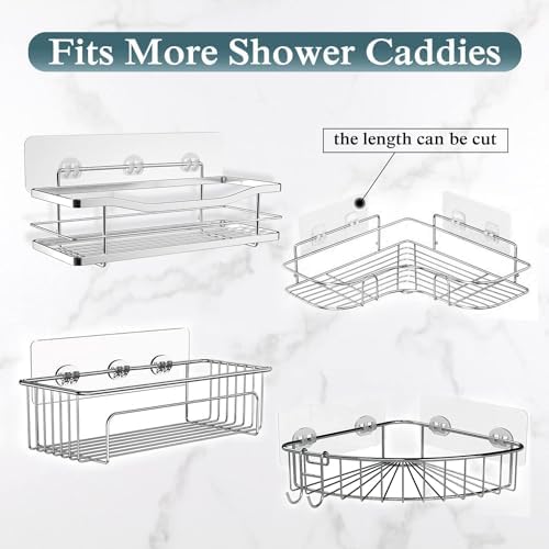 EAGMAK 4 Pack Transparent Shower Caddy Adhesive