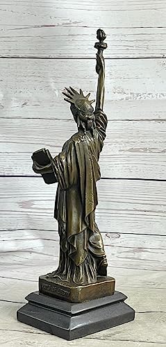 Fisher New York Statue of Liberty Bronze Sculpture on Marble Base 1