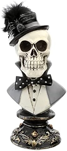 Male Skeleton Bust Halloween Decor 10 Inches