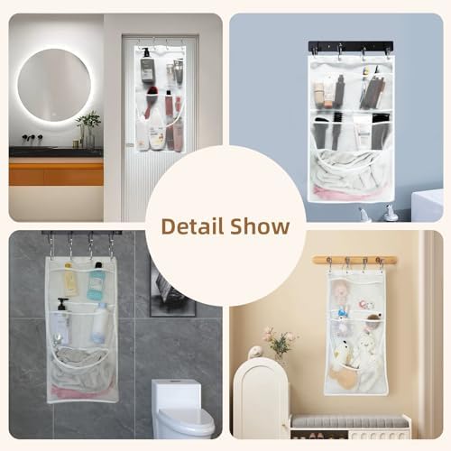 EMLTHORY 2PCS Mesh Shower Organizer with Pockets