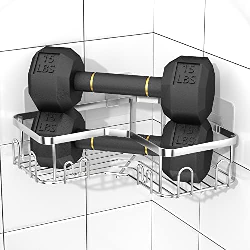 Menbyci 3 Pack Corner Shower Caddy with 18 Hooks