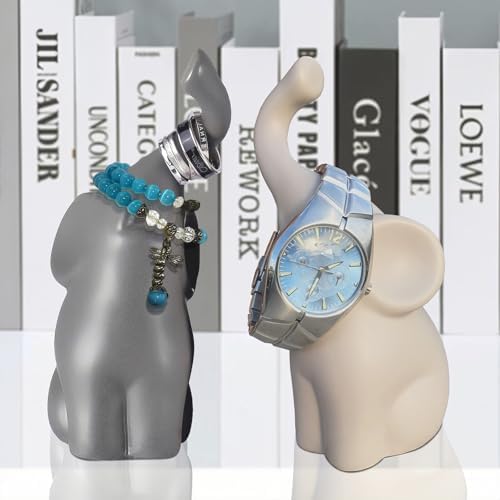 Ceramic Elephant Couple Ornament Set of 2