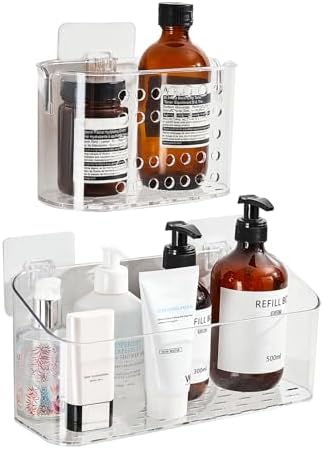 DEEIF Adhesive Suction Cup Shower Caddy 3 Pack