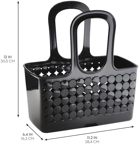 iDesign Portable Plastic Shower Tote Caddy - Black