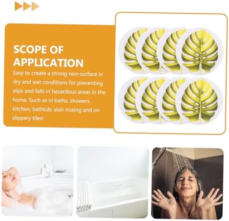 Zerodeko 1 Set Non-Slip Bathtub Stickers Leaf Pattern