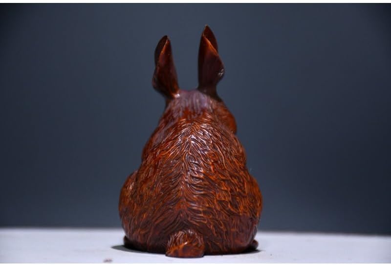 Boxwood Rabbit Zodiac Statues Handmade Decor