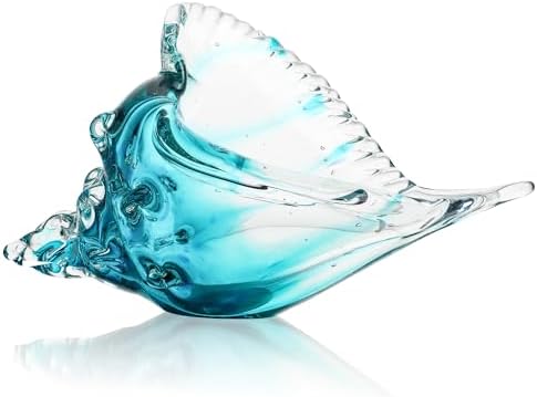 QFkris Hand-Blown Glass Conch Figurines