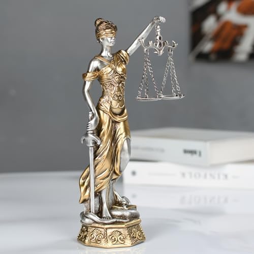 Lady Justice Statue - Elegant Resin Sculpture for Home and Office
