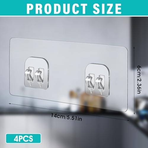 4 Pack Strong Adhesive Suction Cup Hooks for Shower Caddy