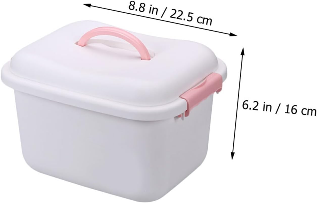 Alipis 1pc Plastic Medicine Cabinet Organizer Case Portable Storage Box
