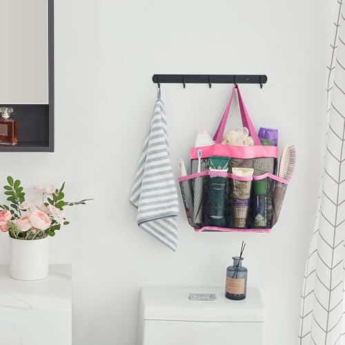 Lifewit Mesh Shower Caddy with 7 Pockets - Pink