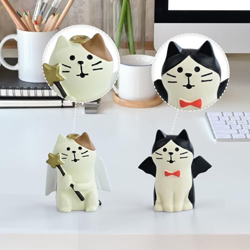 2Pcs Cute Mini Cat Figurine for Office Home Decor