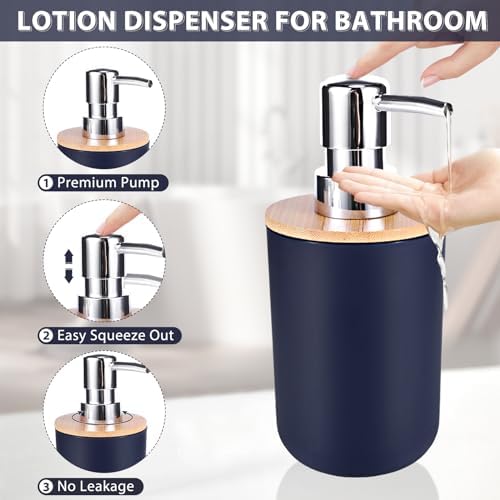 iMucci 5 Piece Bathroom Accessories Set Navy Blue