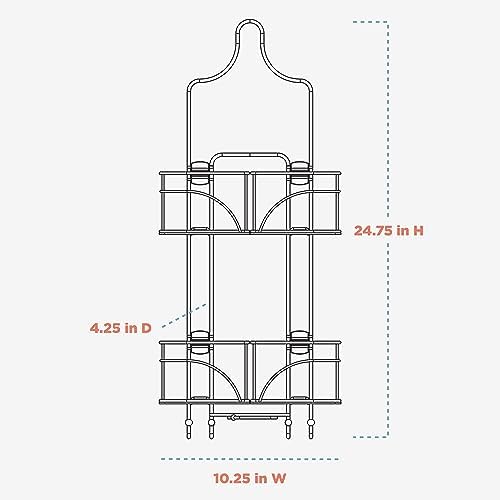 Zenna Home Chrome Expandable Over-The-Shower Caddy