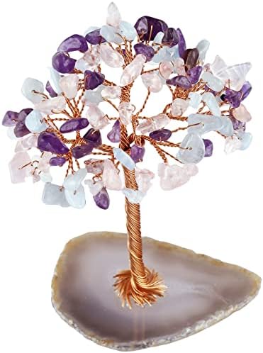 Copper Wire Amethyst Tree Desk Statue Decor
