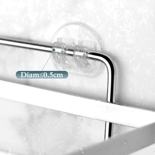 EAGMAK 4 Pack Transparent Shower Caddy Adhesive