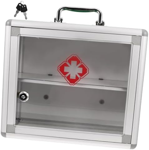 Alipis Transparent Wall Mount First Aid Cabinet