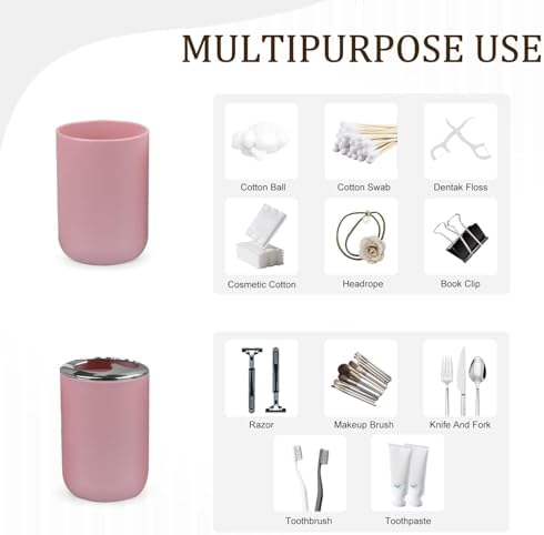 CERBIOR 6-Piece Bathroom Accessory Set Blush Pink 1