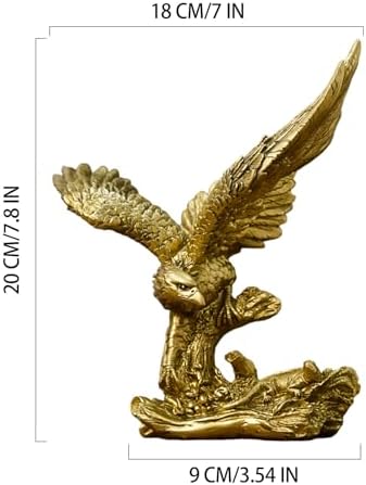 Golden Resin Flying Eagle Statue for Home Office Decor