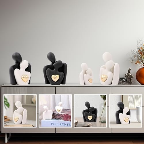 White Ceramic Hugging Couple Love Sculpture 315