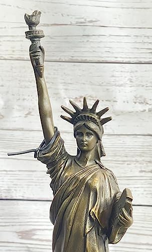 Fisher New York Statue of Liberty Bronze Sculpture on Marble Base 1